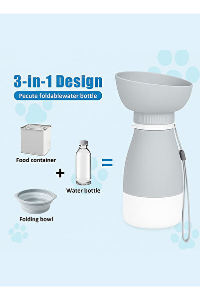 Sellix Portable Dog Bottle Water Bottle with 600ml Water & 270ml Food Compartment