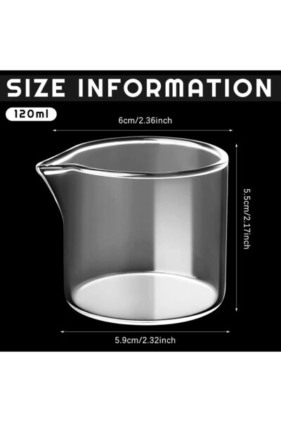 AZONEE 8 Pcs 4 oz Glass Creamer Pitcher - Transparent Mini Milk Pourer