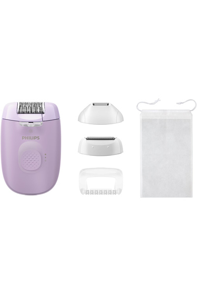 Philips Epilator Series 4000 BRE257/00, 2 speed settings, washable epilation head, 4 accessories, Lilac
