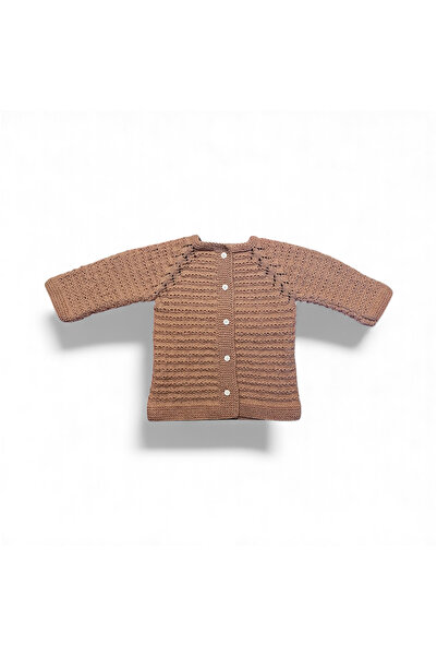 Pafuli Hand Knitted Waterway Patterned Baby / Child Cardigan Soft Color (1-3 ...