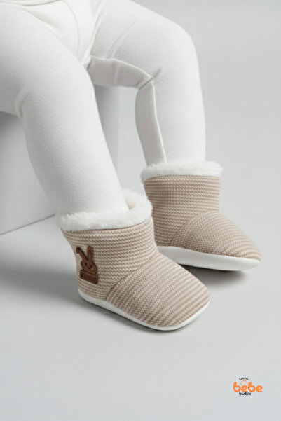 Trend Bebe Butik Bebek Ev Botu – Kaymaz Taban, Peluş Kürklü, Sıcak Tutucu Kış...