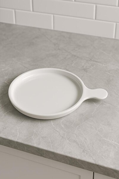 isra kristal Modern Ceramic Pizza Plate with Handle - Stylish Serving and Presentation Plate - Heat Resistant Pizza Plate
