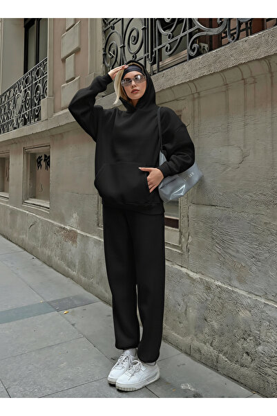 YAKAMEL Χοντρό χειμερινό σετ φόρμας σε φαρδιά γραμμή