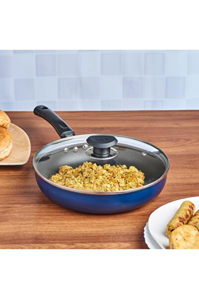 Vinod Zest Non Stick Deep Fry Pan with Glass Lid - 26 cm