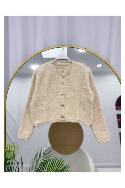 YEDİLALE Towel Knit Cardigan Flawed Skirt Double Set [Cardigan Std Size, Skirt Size Included]