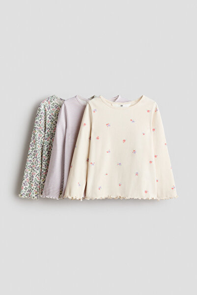 H&M 3’lü Ribanalı Jarse Üst