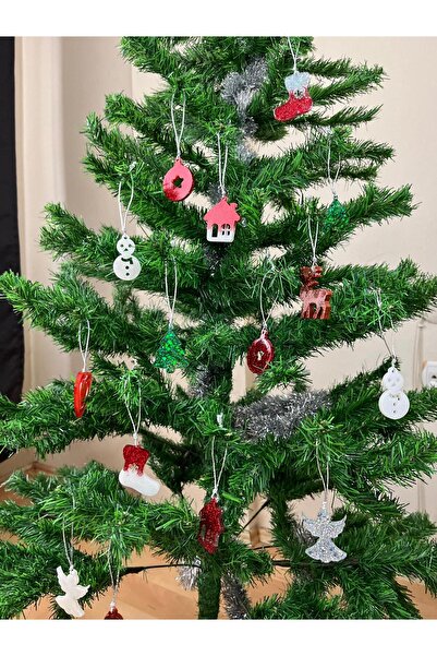 masal butikk 18'li Epoksi Yılbaşı Ağaç Süsü-El Yapımı