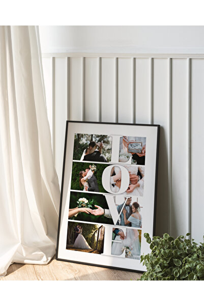 çınararthome Modern LOVE Kolaj Çerçeve | Siyah, Ahşap, Beyaz Renk | 4 Farklı ...