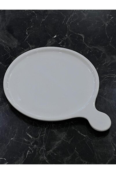 isra kristal Modern Ceramic Pizza Plate with Handle - Stylish Serving and Presentation Plate - Heat Resistant Pizza Plate
