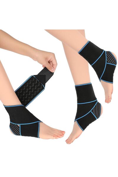 KASTWAVE دعامة ضغط لدعم الكاحل قابلة للتعديل، رفيعة وخفيفة، زوج واحد