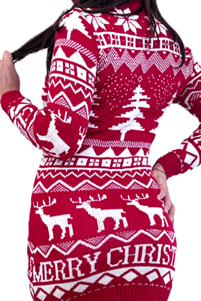OEM Knitted dress with Christmas motifs