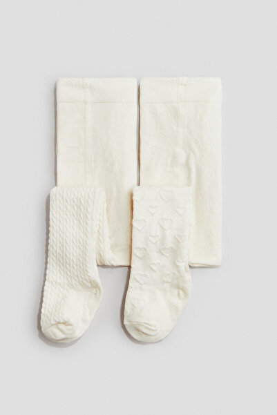H&M 2'li Tekstüre Triko Külotlu Çorap