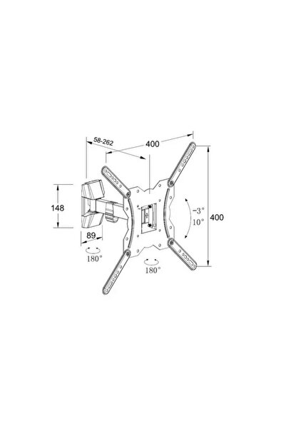 Well Wall Mount TV Bracket, Full Motion, Steel, 23"-55", VESA Compatible, Black