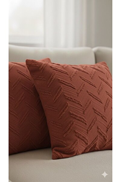 BH BABY HOME غطاء وسادة زخرفي فاخر ذو ملمس مميز 45×45 سم – نمط حياكة عصري قطعتان