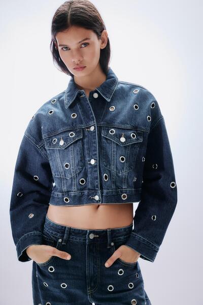 Pull & Bear Delikli denim ceket