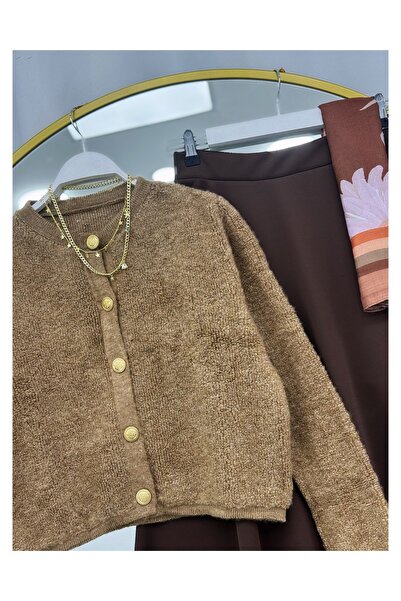 YEDİLALE Комплект от кардиган и пола от трикотаж [кардиган стандартен размер, пола размер]