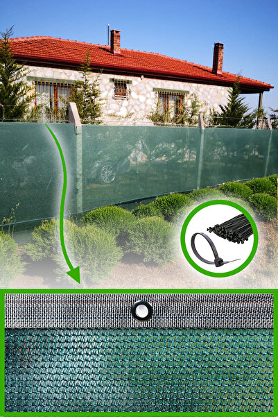 Morilu %75lik YEŞİL Çit Perdesi - KIRÇILLI Şeritli Halkalı - Kümes Çevirme Fi...