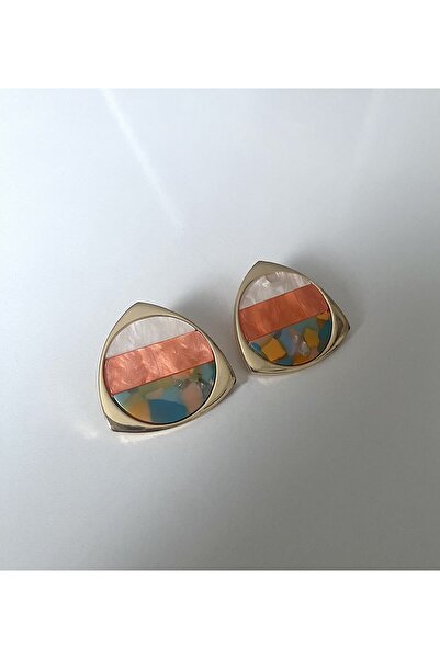 GOX أقراط مثلثة مخططة لؤلؤية