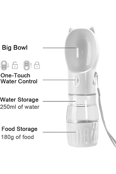 Sellix Dog Water & Food Bottle Portable Leak-Proof with Food Container for Travel