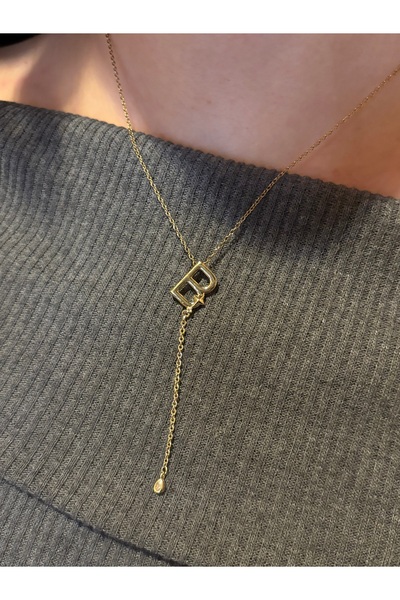 STAİNLES Alya model HARFLİ y kolye çelik (B)
