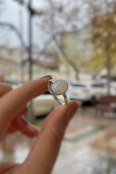 Erer Gümüş Gümüş 10x8 mm taşlı yüzük