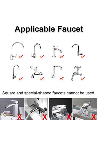 KASTWAVE فلتر مياه الصنبور عالي الضغط - يدور 360 درجة، 3 أوضاع