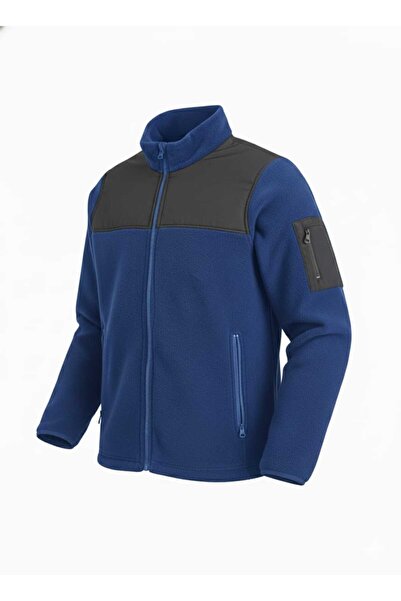 Beevos Erkek Tam Fermuar Softshell Polar Sweatshirt 3 cepli göğüs kısmı Su ve Rüzgar geçirmez