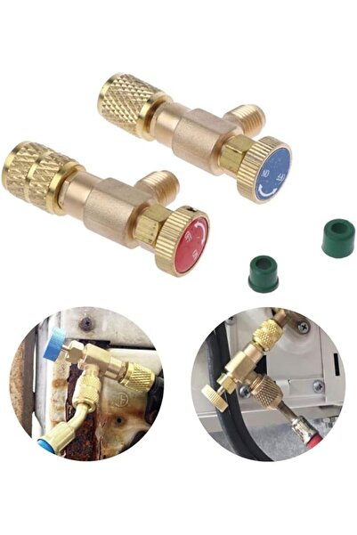 KASTWAVE محول صمام أمان المبرد، قطعتان، 1/4 بوصة لـ R410a وR22