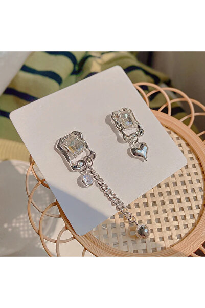 GlaMLo Accessories Asymmetric Earrings with Crystal and Charms