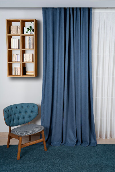 Elen's Velvet Textured Island Background Curtain Soft Suitable for Every Room...