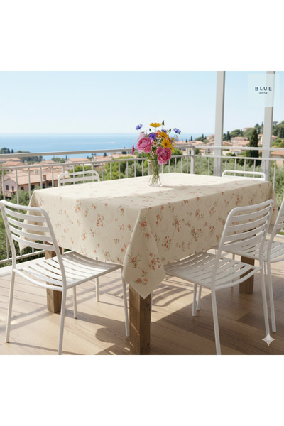 Blue Home 🆕   Tablecloth Fiber Lined Pvc Non-Slip Stain Resistant Wipeable Mirella