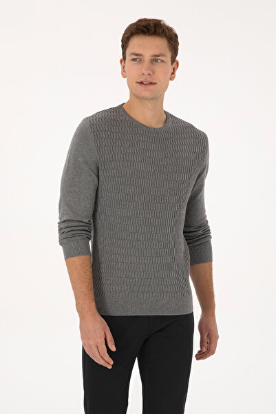 U.S. Polo Assn. Men's Gray Melange Sweater 50307827-Vr086