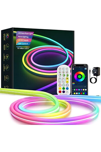 LinJie Neon Light Strip Smart RGB LED 7-Color Waterproof Neon Rope Light (3M)