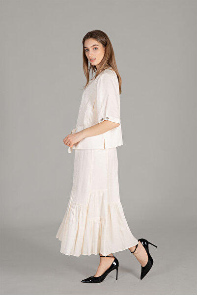 GUMANIZE Γυναικείο Σετ Φούστα με Στρογγυλή Λαιμόκοψη Godeli