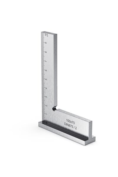 AZONEE مسطرة مربعة دقيقة بزاوية قائمة 90 درجة، من الفولاذ الكربوني، 10×7 سم