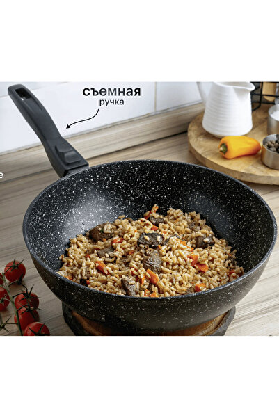 OEM Wok pan 28 cm no1, generous depth of 9 cm ideal for frequent cooking, soft handle, By DBR