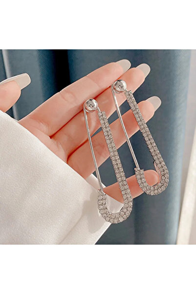 GlaMLo Accessories Long Earrings with Crystals – Elegant Clip Model