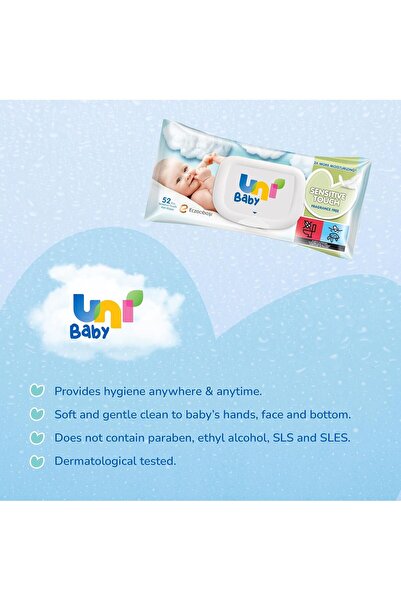 Uni Baby Sensitive Touch Baby Wet Wipes - Fragrance Free 52 pcs