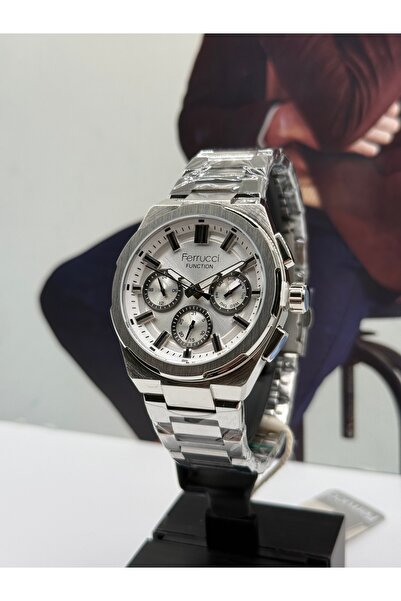 Ferrucci Men's Silver Sports Watch Waterproof with 2 Years Warranty