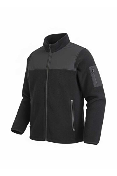 Beevos Men's Full Zip Softshell Fleece Sweatshirt 3 Pockets on the Chest Water and Wind Resistant