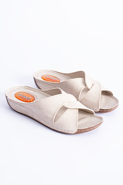 Polomia Comfort Alessa Women's Gel Design Polyurethane Comfortable Sole Home Flat Slippers Suitable for Heel Spurs