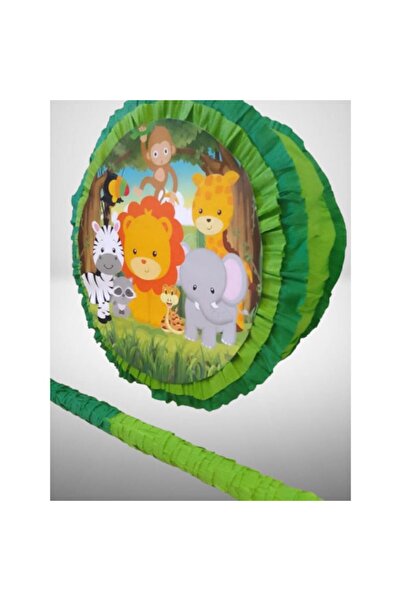 HappyHit Kids piñata, HappyHit, Jungle, round, with bat included, 35cm, handmade in Romania