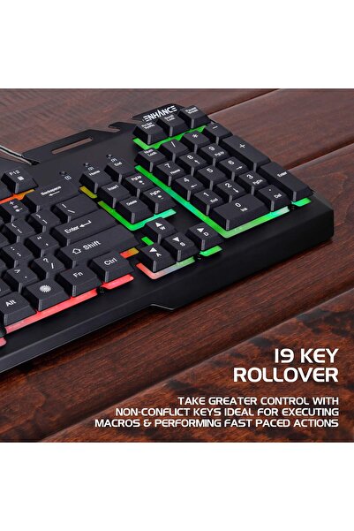 Enhance Infiltrate KL2 Membrane Gaming Keyboard - Quiet, 3-Color LED, Turbo Mode
