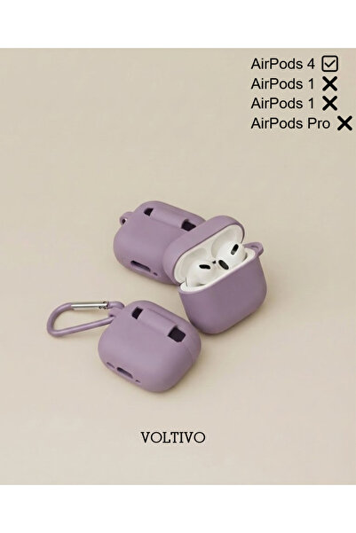VOLTIVO Air Pods 4. Nesil Uyumlu Renkli Kir Tutmaz Silikon Kancalı Kılıf