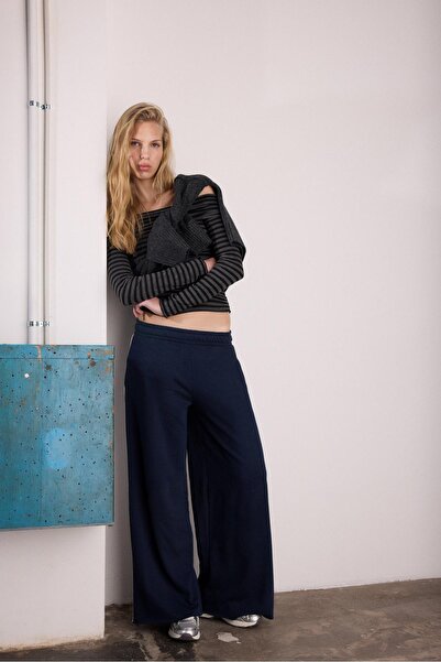 Stradivarius Striped Gathered Cold Shoulder T-shirt