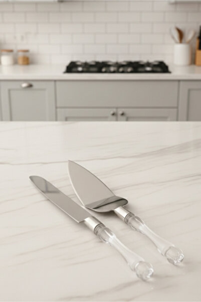 Orvila 2-Piece Crystal Handle Cake Serving Set Spatula Knife Presentation Serving Set