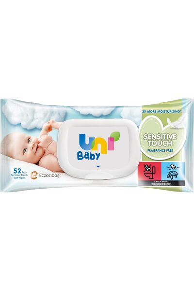 Uni Baby Sensitive Touch Baby Wet Wipes - Fragrance Free 52 pcs