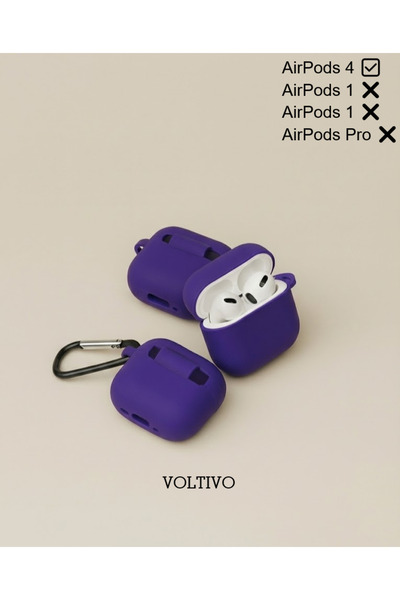 VOLTIVO Air Pods 4. Nesil Uyumlu Renkli Kir Tutmaz Silikon Kancalı Kılıf