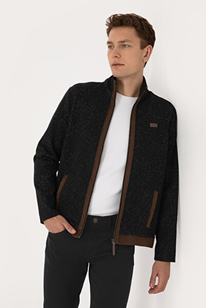 U.S. Polo Assn. Men's Black Knitted Cardigan 50310000-Vr046