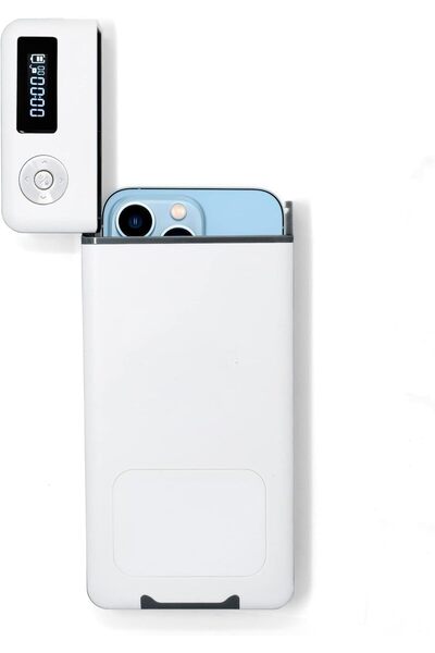 NALACAL صندوق قفل الهاتف المحمول للتحكم في العادات مع مؤقت (أبيض)